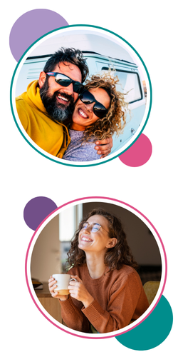 photos of a couple and a single woman